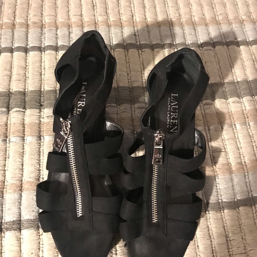 Ralph Lauren 3 inch zippered wedges.